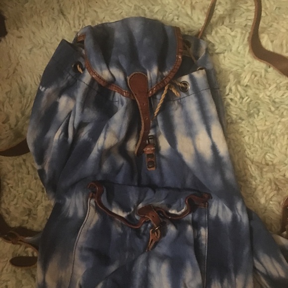 Ralph Lauren Blue Leather Backpack TieDie - Picture 6 of 6